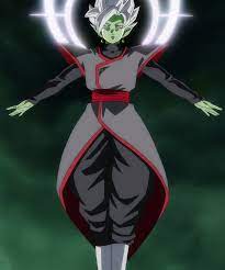 The fusion's hairstyle looks mostly like goku black's as super saiyan rosé (fused zamasu himself is in the super saiyan rosé form in all of his appearances in all dragon ball media, with the exception of his infinite zamasu form in the dragon ball super anime), but with a long protruding bang over the right side of his face, representing. Fused Zamasu Dragon Ball Wiki Fandom