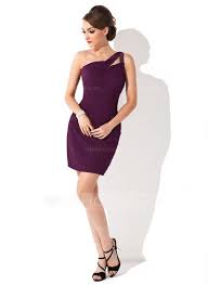 Us 122 00 Sheath Column One Shoulder Short Mini Chiffon Cocktail Dress With Ruffle Beading Jj S House Cocktail Dress Dresses