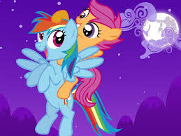 Scootaloo and rainbow dash, pony, little, my, night, HD wallpaper | Peakpx