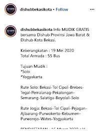 Sakai karya indo pt bekasi dan 6 kota lainnya. Cara Daftar Mudik Gratis 2020 Dari Dishub Bekasi Asik Liburan
