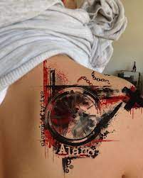 This Red And Black Trash Polka Tattoo Design Was Created By Inkspitjunkie For Carlos U The Tattoo Is Trash Polka Tattoo Trash Polka Trash Polka Tattoo Design