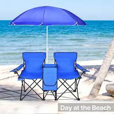 Below, we've reviewed five of the best beach chairs with canopies to help you better enjoy your next vacation. Beach Chair With Canopy Folding Camping Chairs With Umbrella And Table Cooler Portable Double Chair With Beverage Holder For Beach Camping Picnic Patio Pool Park Outdoor Blue I5418 Walmart Com Walmart Com