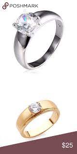 White Gold Filled White Crystal Ring White Crystal Ring Crystal Rings White Gold