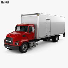 Mack Md Box Truck 2020 3d Model In 2020 Trucks 3d Model Mack Trucks