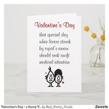 Valentine S Day A Funny Valentine S Day Poem Holiday Card Zazzle Com In 2021 Valentines Day Poems Funny Valentines Cards Funny Valentines Day Poems