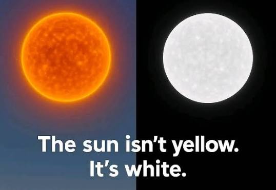 Space Fact: The sun is actually white, but appears yellow because of  Earth's atmosphere.