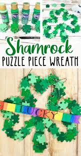 Find fun and challenging word finds, crossword puzzles, sudoku books, and other activity books at dollar tree for just $1 each. Puzzle Piece Shamrock Wreath Craft For Kids The Soccer Mom Blog