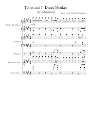 I said, oh my god, i see you walking by take my hands, my dear, and look me in my eyes just like a monkey i've been dancing my whole life but you just beg to. Tones And I Dance Monkey Self Similar Sheet Music For Drum Group Guitar Marimba Bass Jazz Band Musescore Com