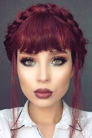 17 Popular Fringe Bangs Hairstyles For Women Lovehairstyles Wine Hair Hair Color Shades Hair Dye Tips
