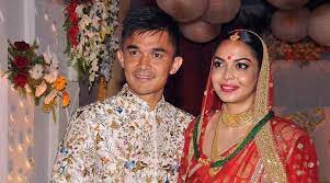 Sunil chhetri is an indian professional footballer who plays as a striker or winger and captains both indian super league side bengaluru fc. Sunil Chhetri Weds Long Time Girlfriend Sonam Bhattacharya Sports News The Indian Express