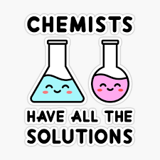 "Funny Chemistry Pun. Chemists Have All The Solutions" Sticker for Sale by TashaVector | Redbubble