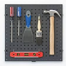 Pegboard is an old favorite for garage storage, and it continues to be a simple, economical, and versatile choice. Everbilt 16 In X 16 In Interconnecting Plastic Pegboard In Black 50 Lbs 17961 The Home Depot