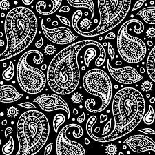 Black And White Paisley Pattern 