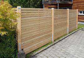 Waagrechter Sichtschutz Auf Punktfundamenten Montiert Sichtschutz Holz Gartengestaltung Sichtschutz