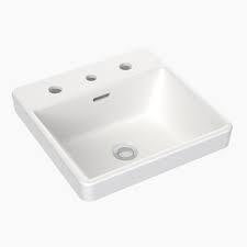 square inset basin with tap landing