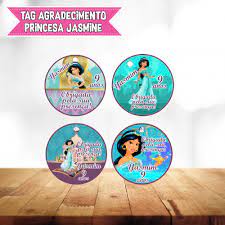Tags para Lembrancinhas de Aniversário - Comemorações - Decoração - Tema  Jasmine - Kit com 27un | Shopee Brasil