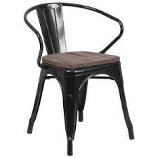 Costway Set Of 4 Black Distressed Style Dining Side Chair Stackable Bistro Cafe Metal Hw58726bk The Home Depot In 2020 Metal Chairs Black Metal Chairs Black Side Chair