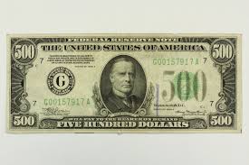 1934 A Five Hundred Dollar Bill Federal Reserve Chicago Note Green Seal Monedas De Euro Monedas Papel Moneda