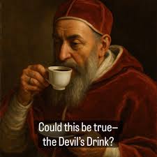 Could this be true—the Devil's Drink? When coffee first arrived in Europe,  people distrusted it, whispering that the bitter, restless brew was “the  devil's drink.” That is, until Pope Clement VIII himself