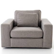 Bloor Contemporary Gray Fabric Upholstered Swivel Chair Upholstered Swivel Chairs Living Room Chairs Chair