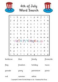 4th of july word search