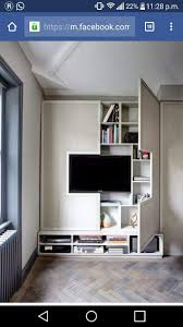Hidden Storage Fake Wall Tv Cabinet Apartment Interior Diy Bedroom Storage House Interior