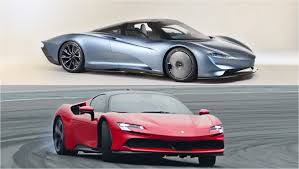 Ferrari Sf90 Stradale Vs Mclaren Speedtail Top Speed Super Cars Mclaren Ferrari