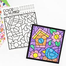 My spring flowers coloring page has tulips, hyacinths, daisies, daffodils and other flowers to bring joy to you and your friends. Spring Coloring By Number Fireflies And Mud Pies