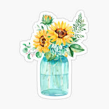 Original flower painting, palette knife energetic art by violetta / 2020. Watercolor Stickers Redbubble