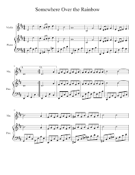 Print and download sheet music for over the rainbow from the wizard of oz. Somewhere Over The Rainbow Sheet Music For Piano Violin Solo Musescore Com
