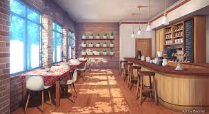 Cafe By Badriel On Deviantart Anime Scenery Anime Background Anime Backgrounds Wallpapers