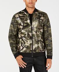 Inc International Concepts I N C Men S Sequined Camo Bomber Jacket Created For Macy S Reviews Coats Jackets Men Macy S