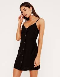 Linen Blend Button Front Dress Black Short Dresses Dress For Short Women Dresses