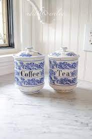 Blue and white canisters made in germany. Sale Now 50 Off Antique Blue Onion Canister Set Of Two German Kitchenalia Coffee Tea Blue And White Blue Onion Canister Sets Canisters