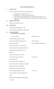 Detailed Lesson Plan In Active And Passive English Lesson Plans Elementary Lesson Plans Teacher Lesson Plans