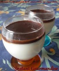Panna Cotta Au Lait De Coco Coulis De Chocolat Instant Gourmandise Panna Cotta Coco Noix De Coco