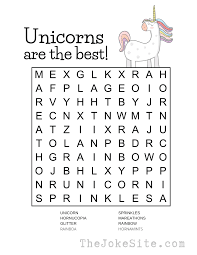 Free Printable Word Search For Kids Plus Laugh At Funny Unicorn Jokes Thejokesite Com In 2020 Unicorn Jokes Unicorn Unicorn Funny