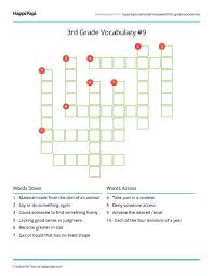 They're equally good for kids learning how to spell, for adults wanting to stimulate their mind, or for senior citizens looking to keep their minds sharp. 3rd Grade Vocabulary 9 Free Crossword Puzzle Worksheets Happi Papi