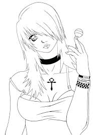 Anime girl coloring pages printable. Images Of Cute Anime Girl Coloring Pages Easy