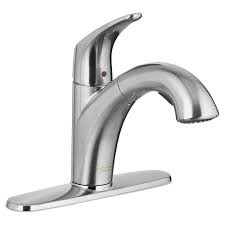 Buyers that are looking for a good balance between new and traditional style will find that. American Standard Colony Pro Single Handle Pull Out Sprayer Kitchen Faucet In Stainless Steel 7074100 075 The Home Depot