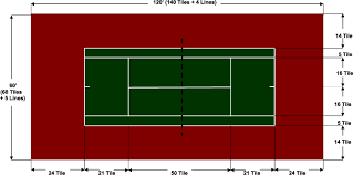 Tennis court dimensions and markings. Standard Tennis Court Flexcourt