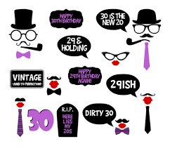 Free Printable 30th Birthday Photo Booth Props Printable 30th Birthday Party Printable Photo Booth By Bcreativedesignarts 7 90 40th Birthday Parties 30th Birthday Parties 60th Birthday Party
