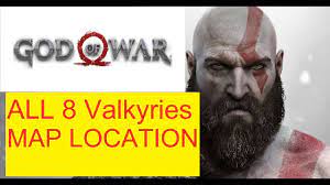 God Of War 4 all 8 Valkyries MAP LOCATIONS in all  Realms-Midgard,Alfheim,Muspelheim,Niflheim,Helheim - YouTube
