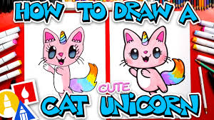 So when i sat down to draw it, the drawing just came out. How To Draw A Cute Cat Unicorn Art For Kids Hub