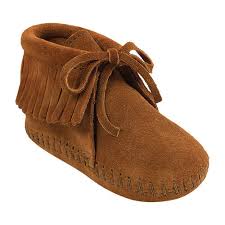 Infant Minnetonka Fringe Bootie Size 1 M Brown Suede