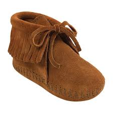 infant minnetonka fringe bootie size 1 m brown suede