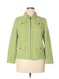 Details About Studio Works Women Green Jacket 14 Petite