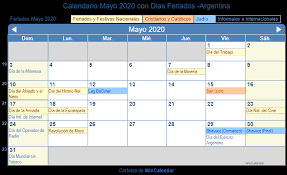 ¿qué es el día del ahijado y nieto? Calendario Mayo 2020 Con Dias Feriados Argentina