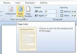 Open the page color menu. How To Change Background Color In Word 2010 Solve Your Tech