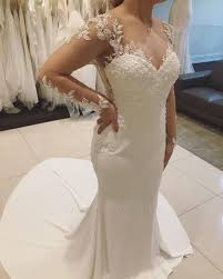 Justin alexander bridal 2016 style 8795. V Neck Sweep Train Fitted Lace Wedding Dresses With Long Sleeves Yesbabyonline Com